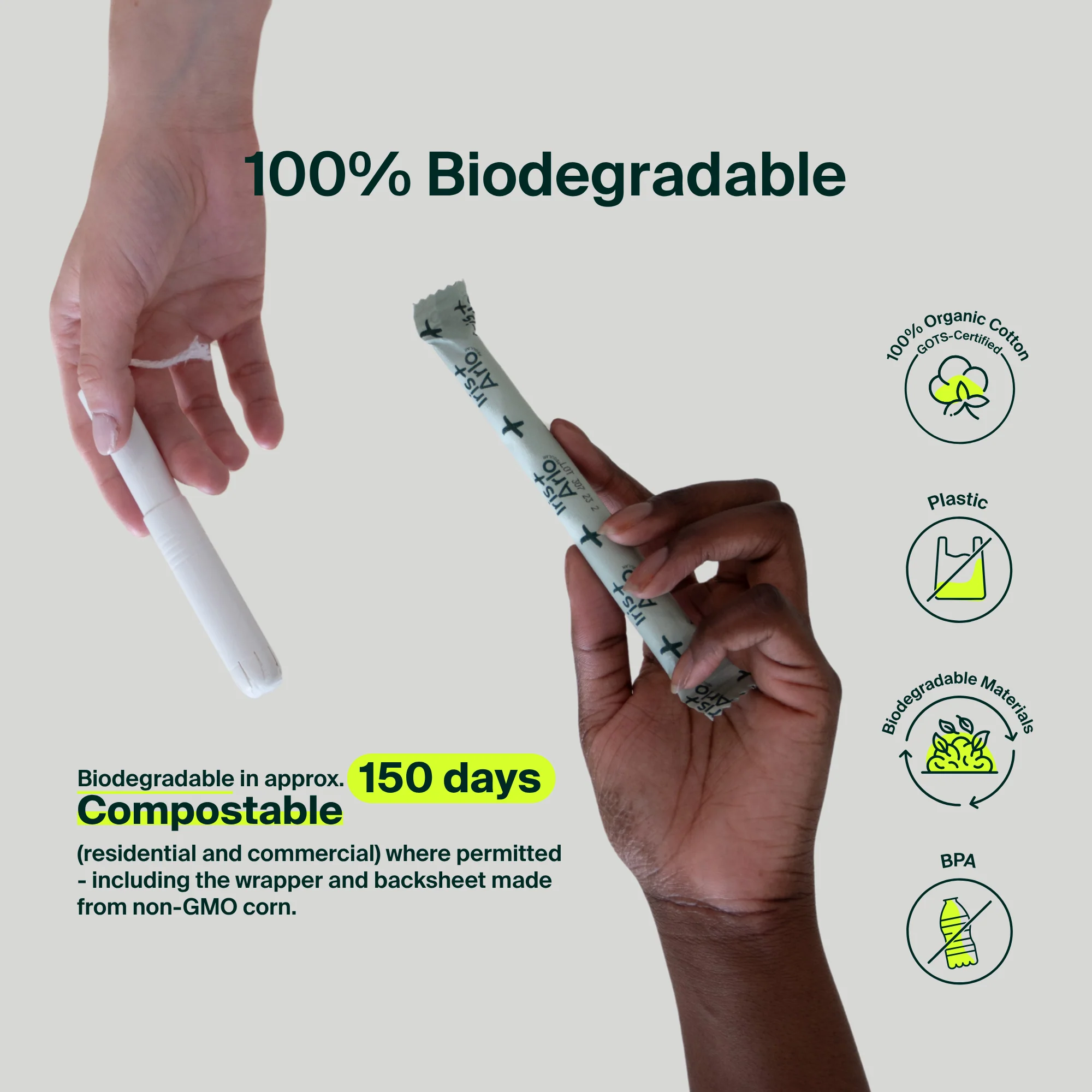 100% Organic Cotton Applicator Tampons - Image 18