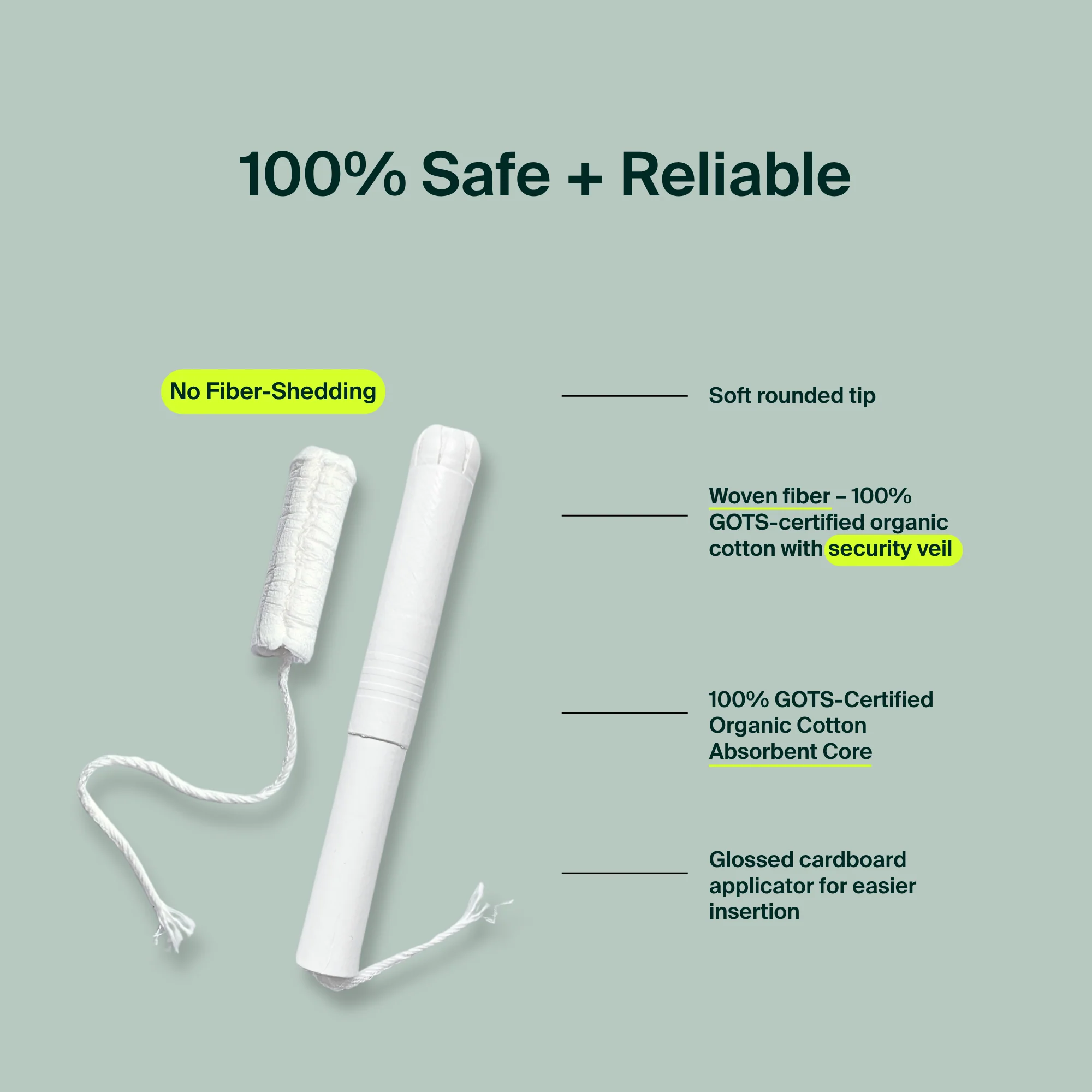 100% Organic Cotton Applicator Tampons - Image 9