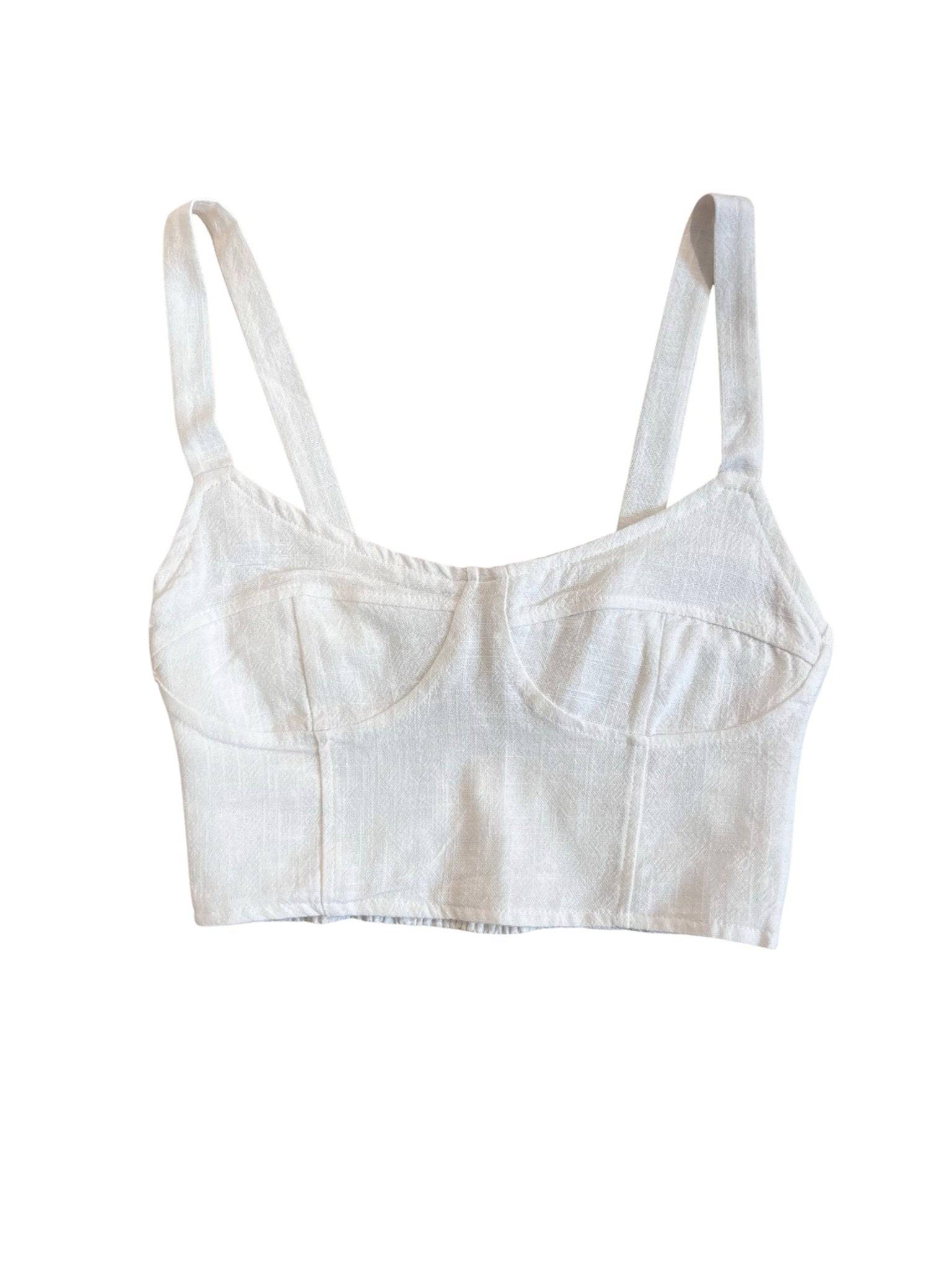 100% Organic Fabric Crop Top - White - Image 5