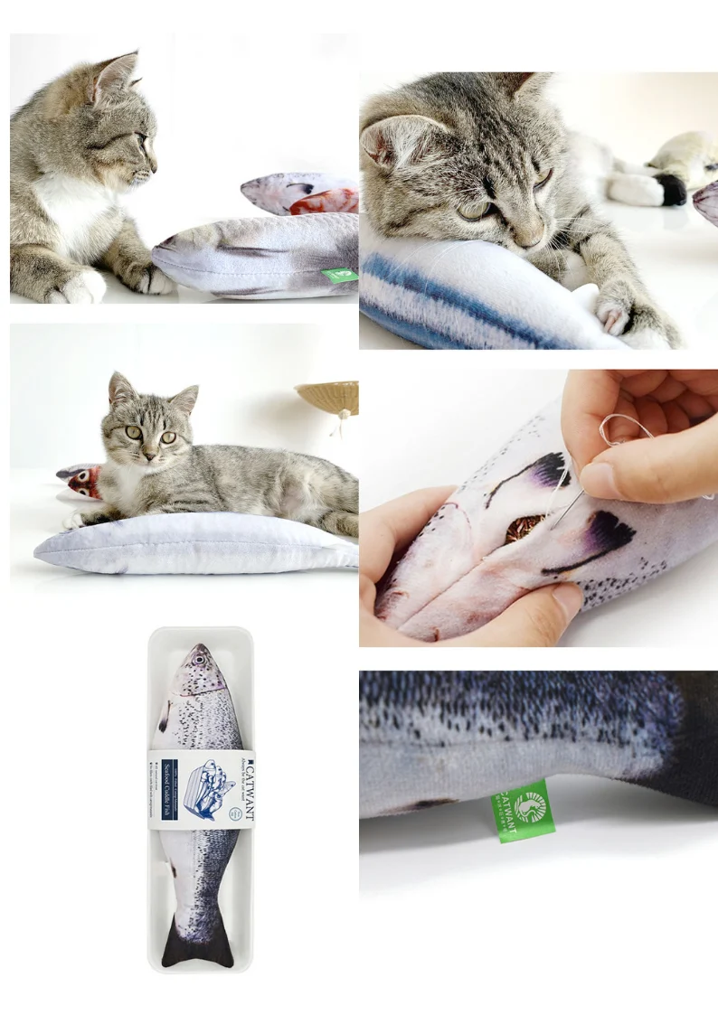100% Silvervine/Catnip Filled Fish Cuddle Toy - Image 3