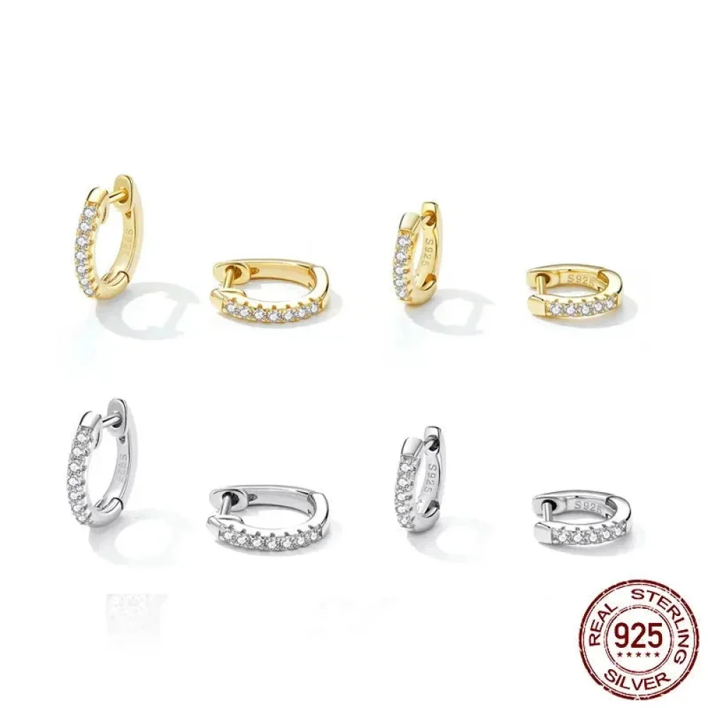 14K Gold Plated 925 Sterling Silver Cubic Zirconia Cuff Earrings - Trendy and Chic - Image 8