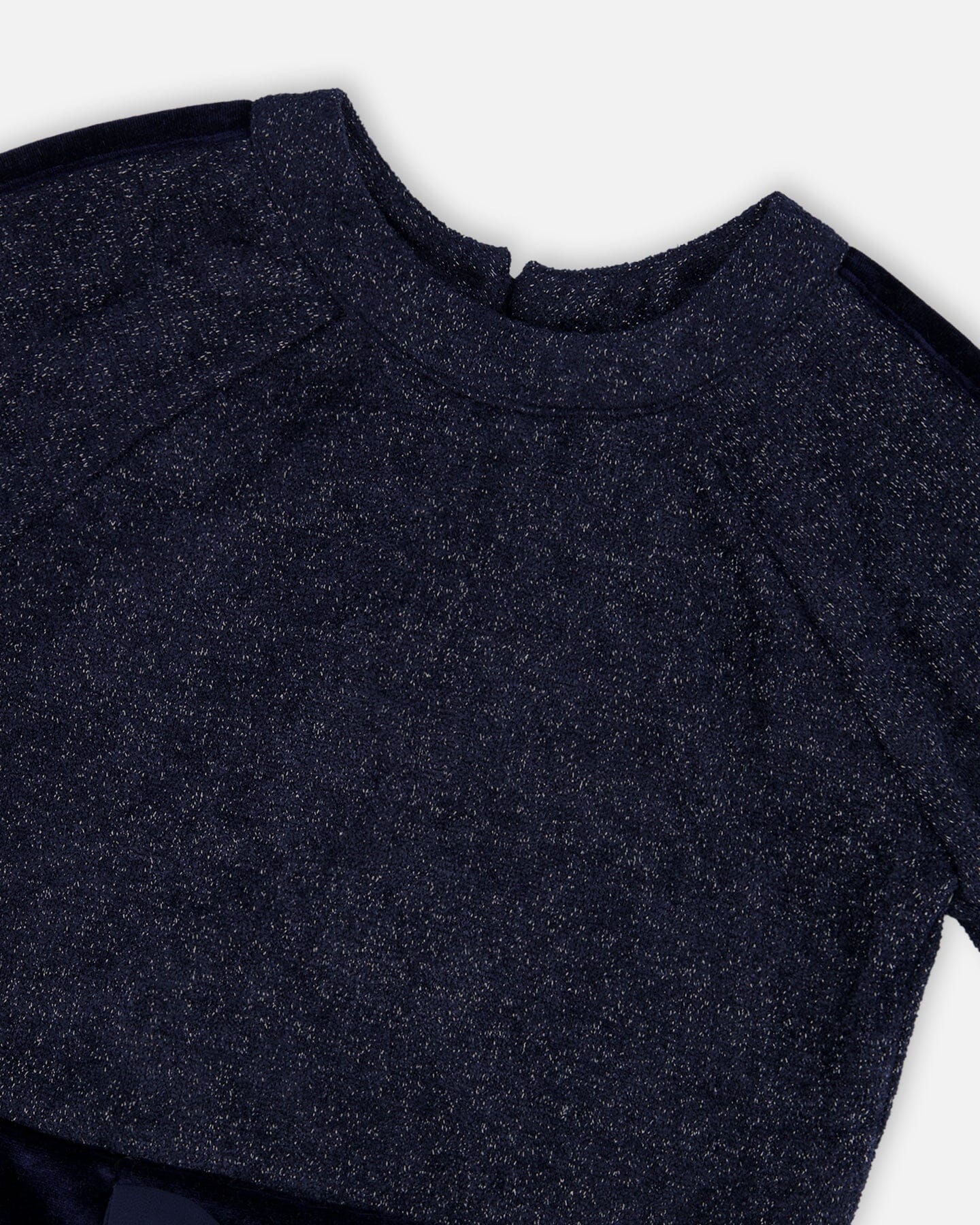 3/4 Sleeve Lurex Dress Navy Blue - Image 4
