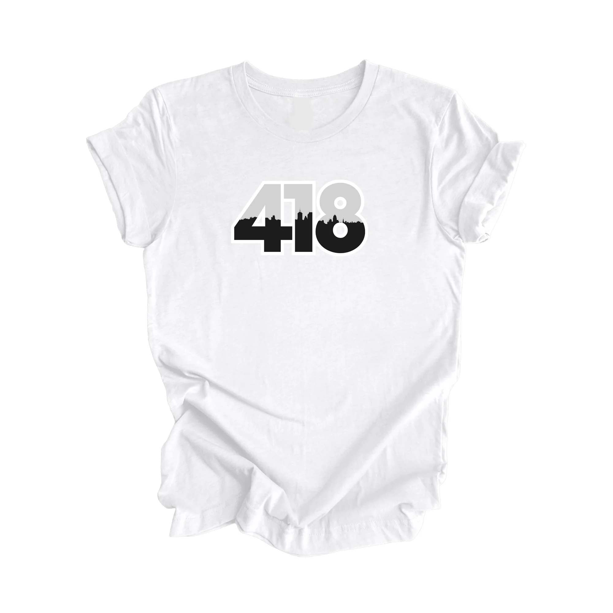 418 Quebec City Quebec Canada Area Code City Skyline Gift - Unisex T-Shirt - Inspired X - Image 2