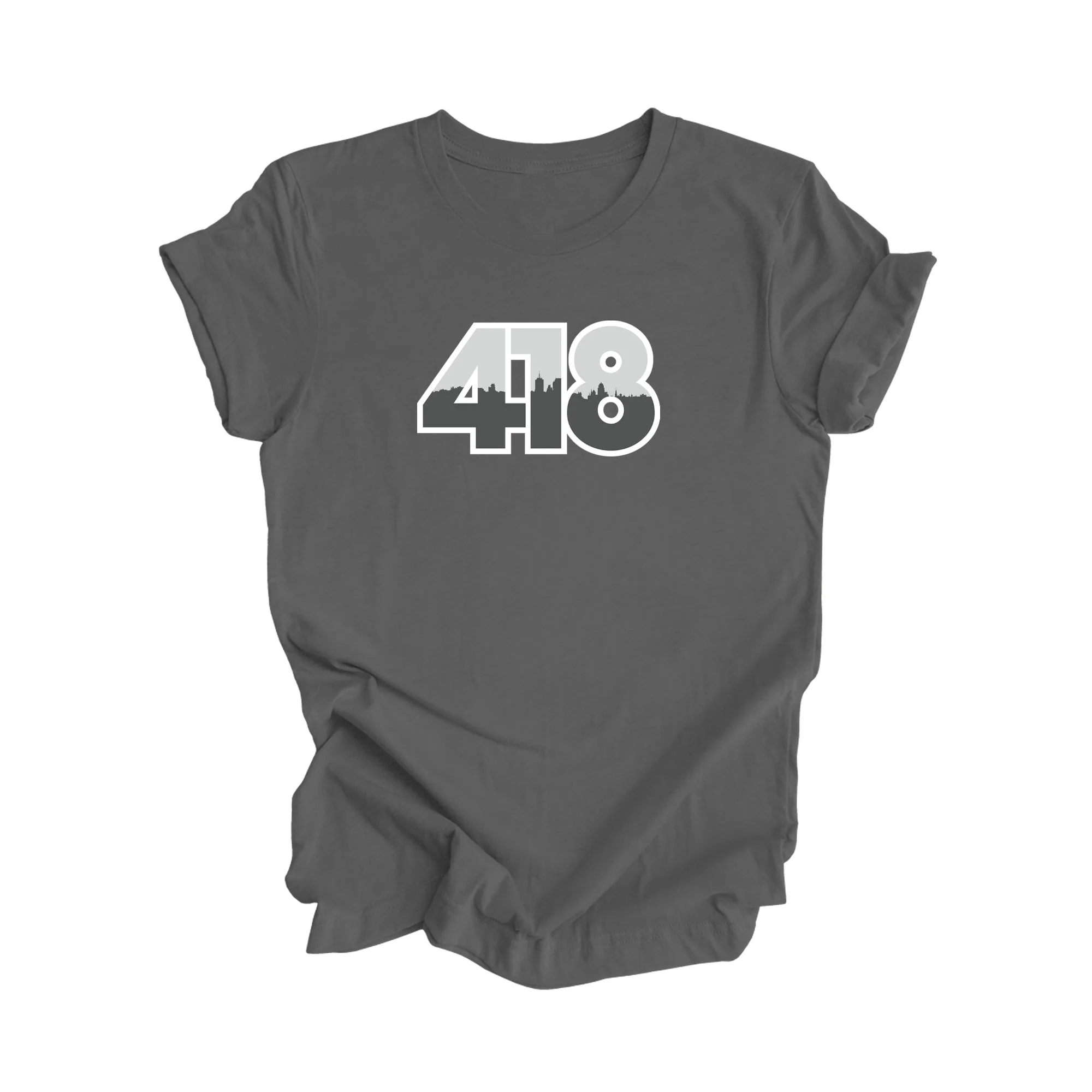 418 Quebec City Quebec Canada Area Code City Skyline Gift - Unisex T-Shirt - Inspired X - Image 3