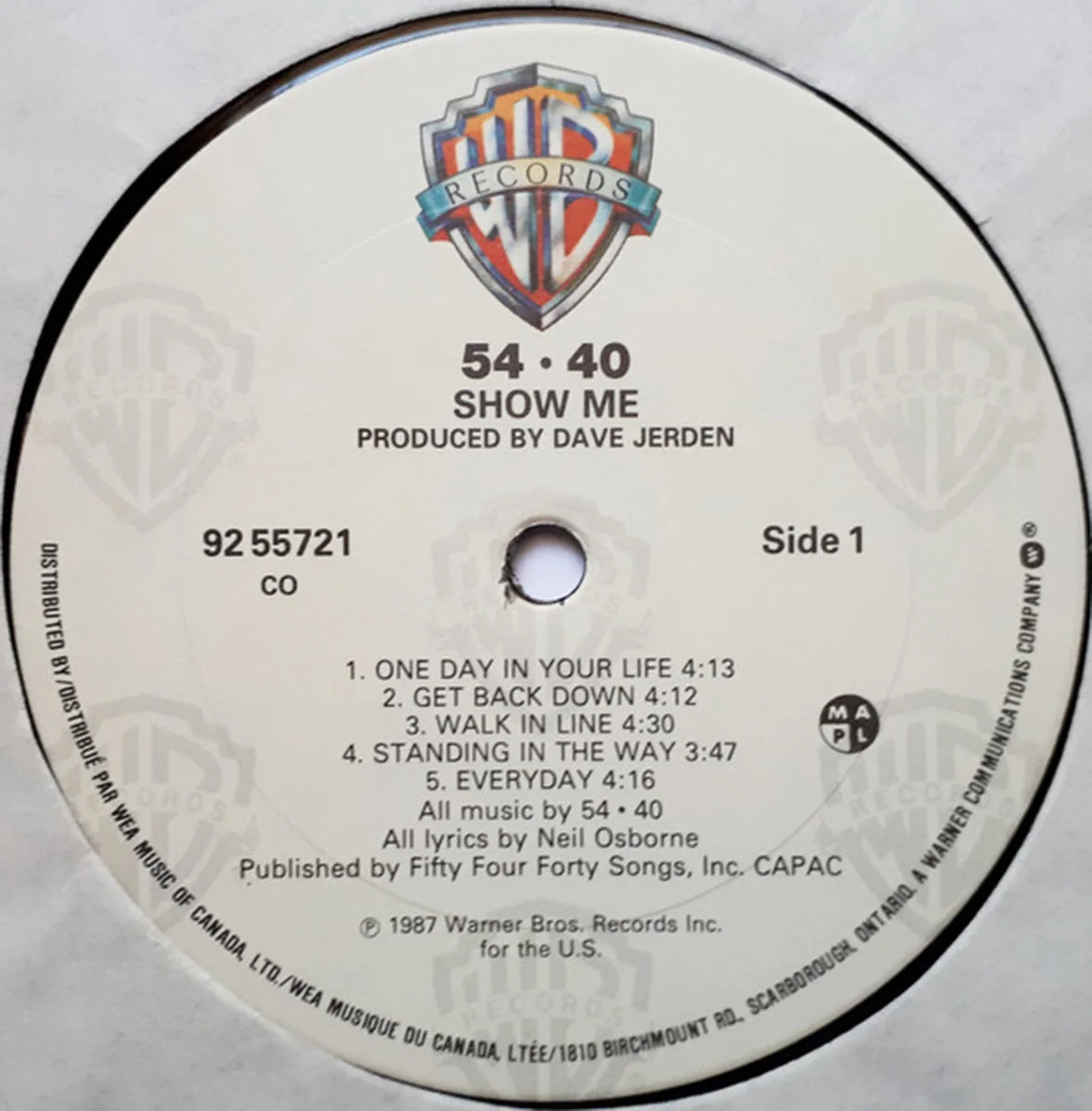 54-40 – Show Me - 1987 Original - Image 3