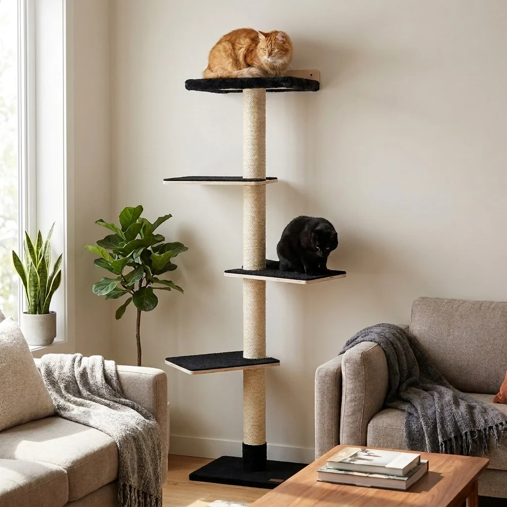 72 inches Wall Mounted Cat Tower - Perfect for small spaces - Image 4