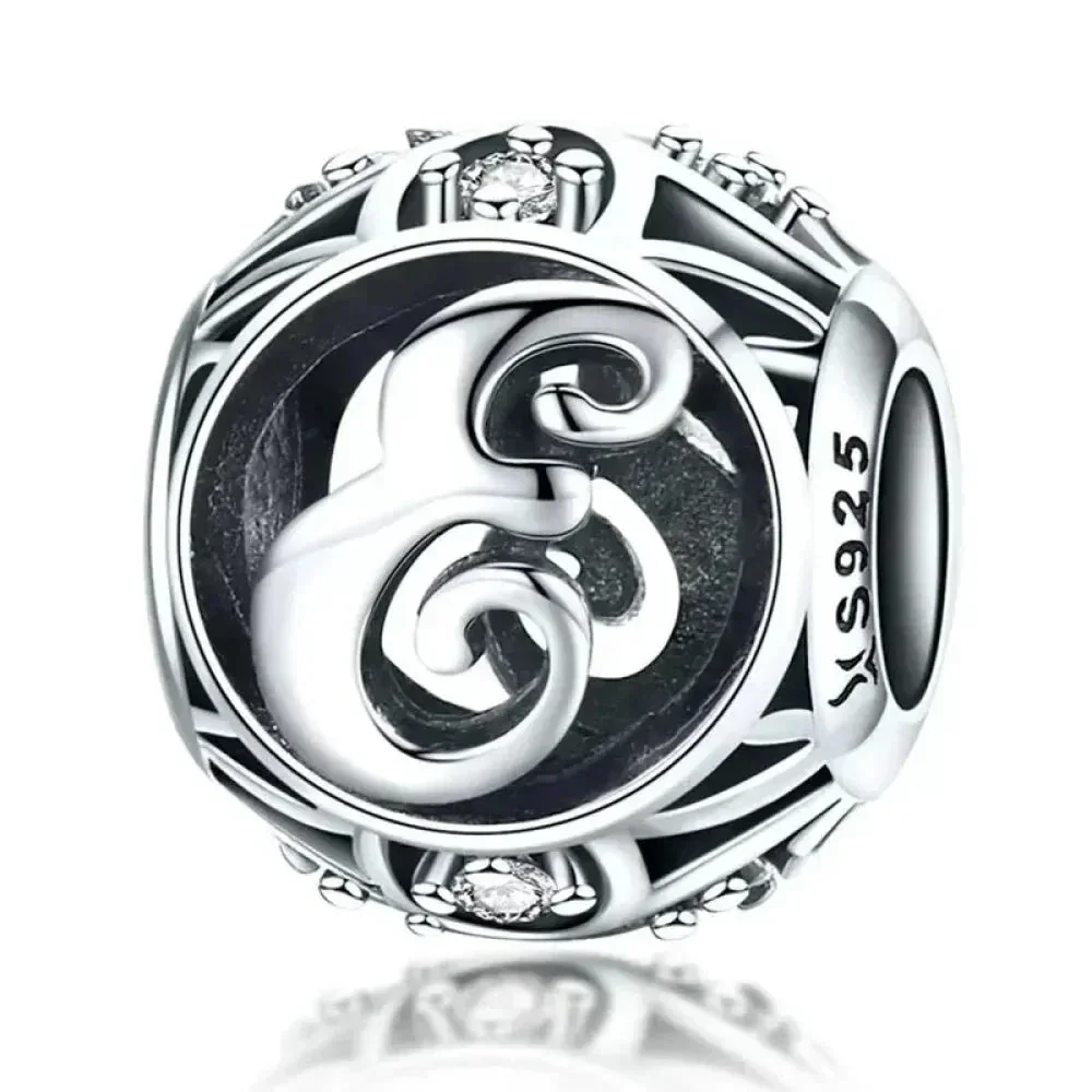 925 Sterling Silver Initial Charm Bead - Image 14