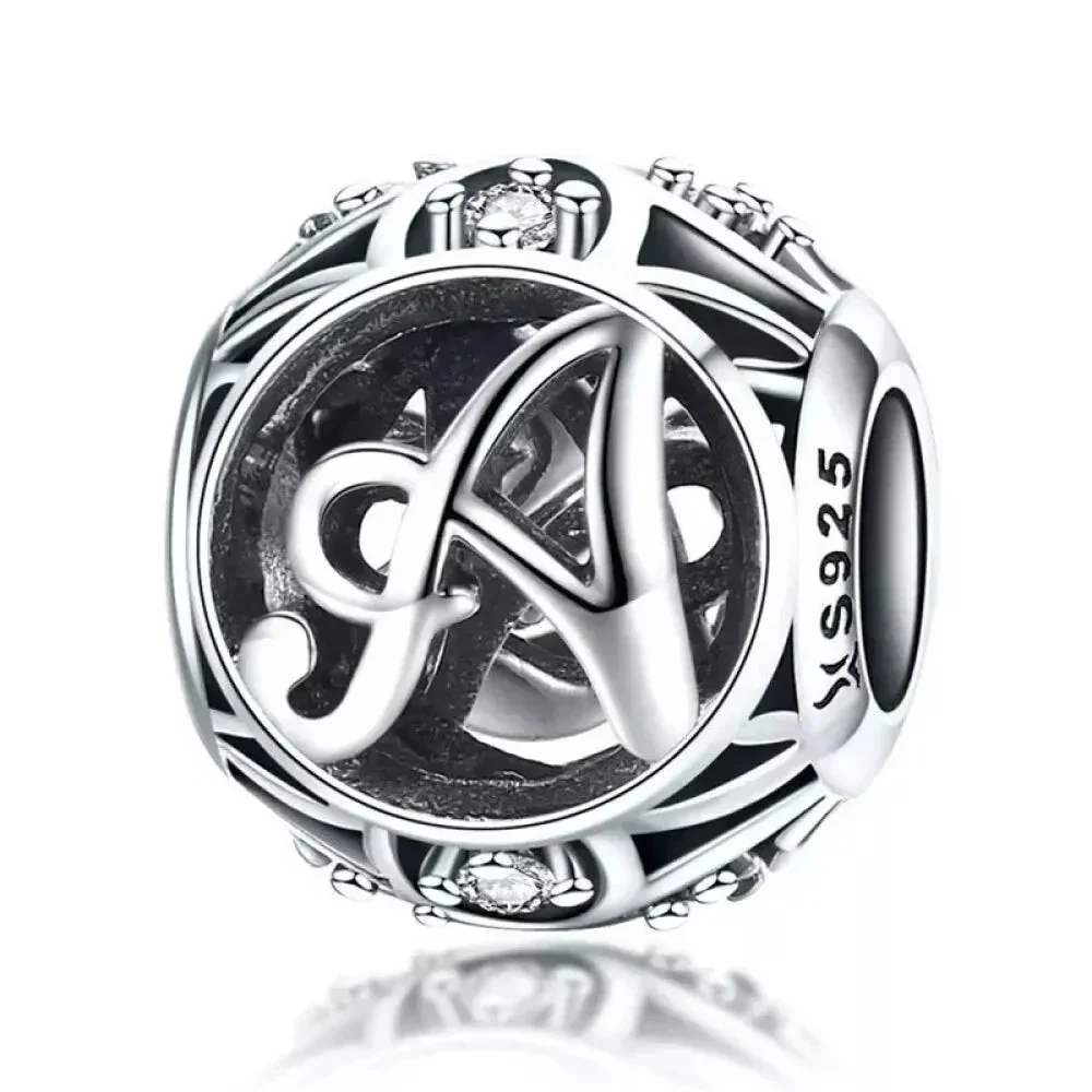 925 Sterling Silver Initial Charm Bead - Image 5