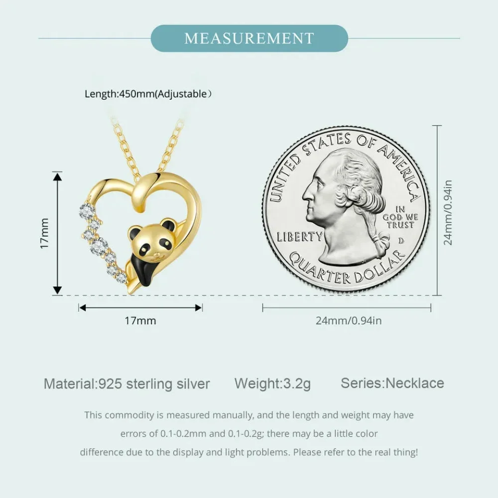 925 Sterling Silver Baby Panda Crystal Necklace | Enamel Cute Animal Charm Chain Link | Women'S Gift - 17.71'' Scn453 - Image 13