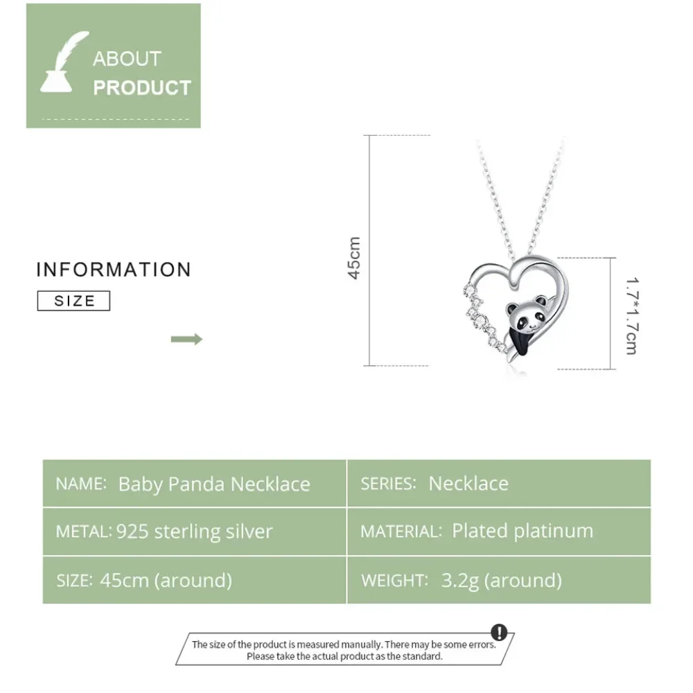 925 Sterling Silver Baby Panda Crystal Necklace | Enamel Cute Animal Charm Chain Link | Women'S Gift - 17.71'' Scn453 - Image 6