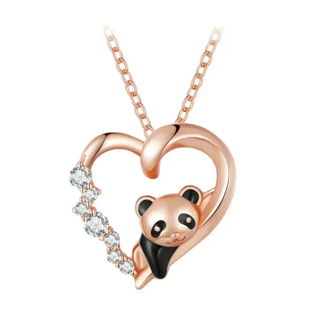 925 Sterling Silver Baby Panda Crystal Necklace | Enamel Cute Animal Charm Chain Link | Women'S Gift - 17.71'' Scn453 - Image 8