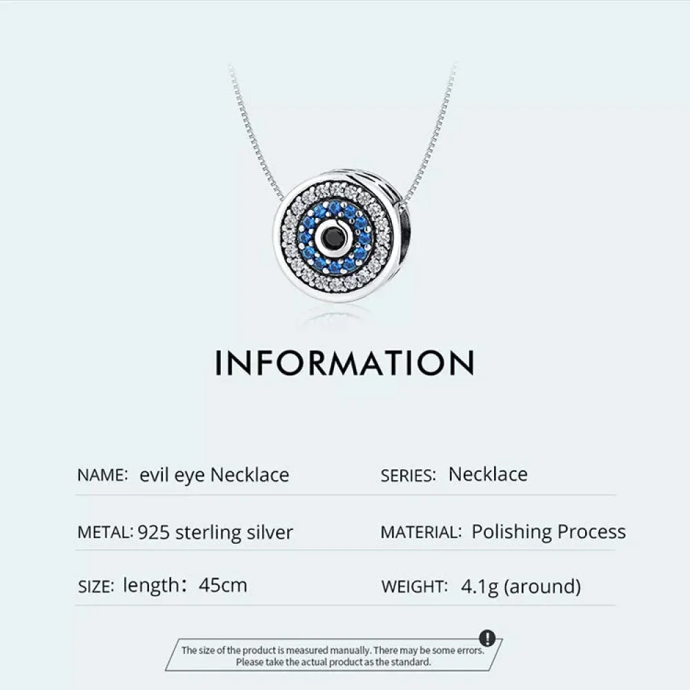 925 Sterling Silver Blue Crystal Evil Eye Necklace | Lucky Eye Neck Chain | Women'S Birthday Gift Fine Jewelry - Image 6