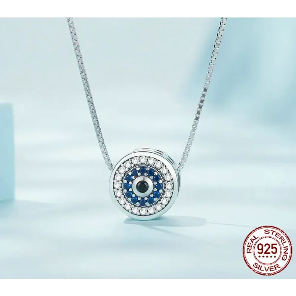 925 Sterling Silver Blue Crystal Evil Eye Necklace | Lucky Eye Neck Chain | Women'S Birthday Gift Fine Jewelry - Image 9