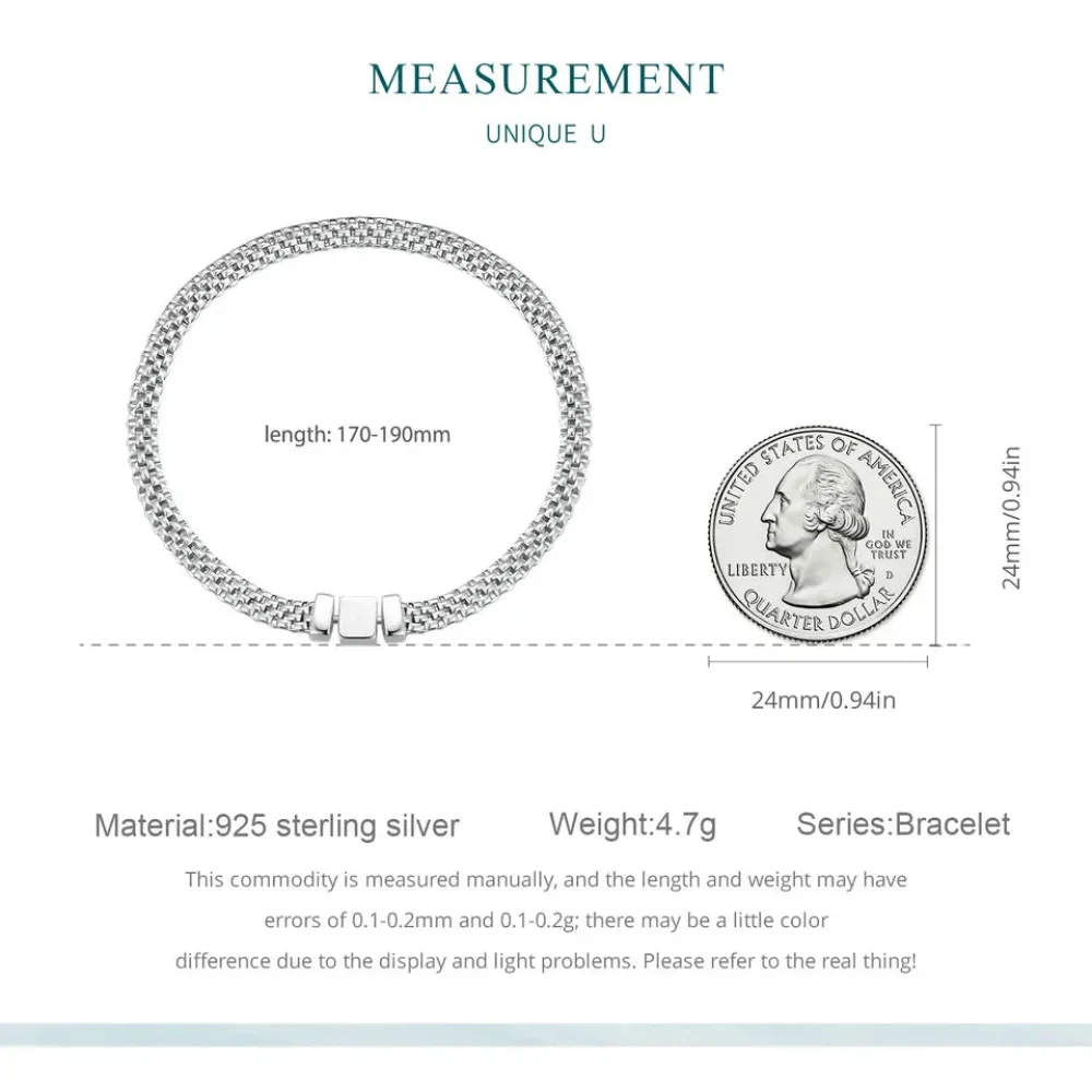 Sterling Silver Braided Square Buckle Bracelet - Image 3