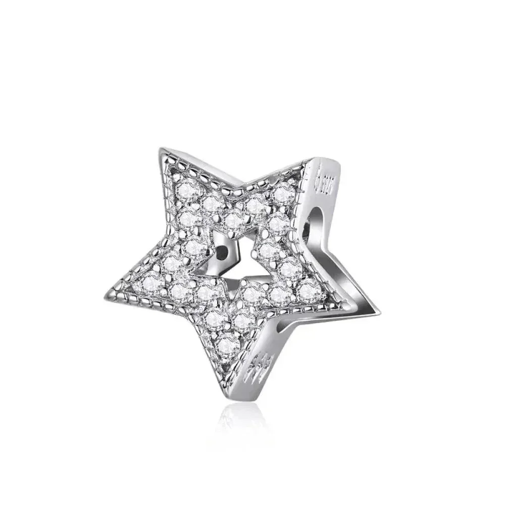 925 Sterling Silver Clear 5A Crystal Collection Family Heart X-Shape Charm Beads for Charm Bracelet & Necklace Pendant - Image 18