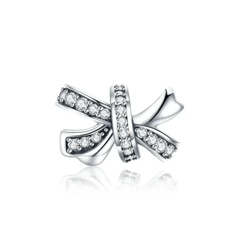 925 Sterling Silver Clear 5A Crystal Collection Family Heart X-Shape Charm Beads for Charm Bracelet & Necklace Pendant - Image 22