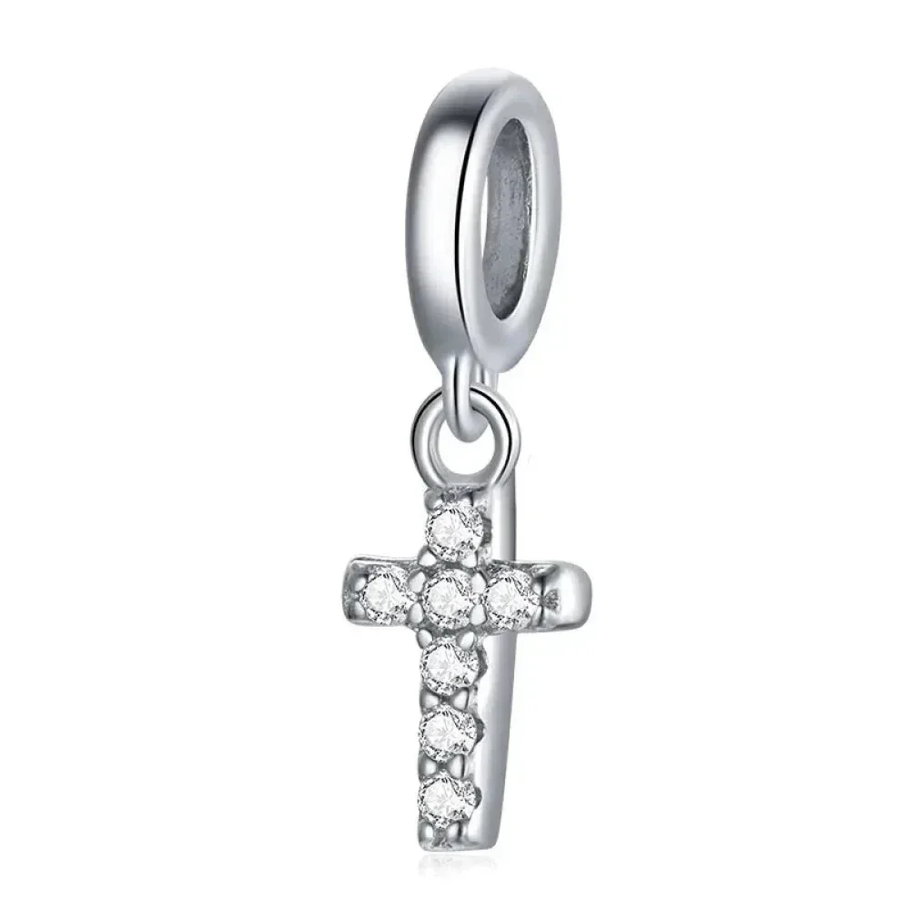 925 Sterling Silver Clear 5A Crystal Collection Family Heart X-Shape Charm Beads for Charm Bracelet & Necklace Pendant - Image 24