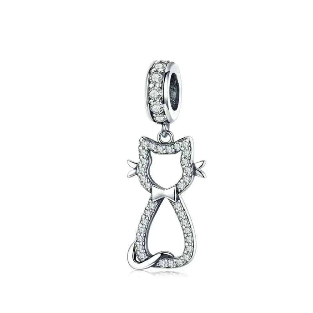 925 Sterling Silver Clear 5A Crystal Collection Family Heart X-Shape Charm Beads for Charm Bracelet & Necklace Pendant - Image 25