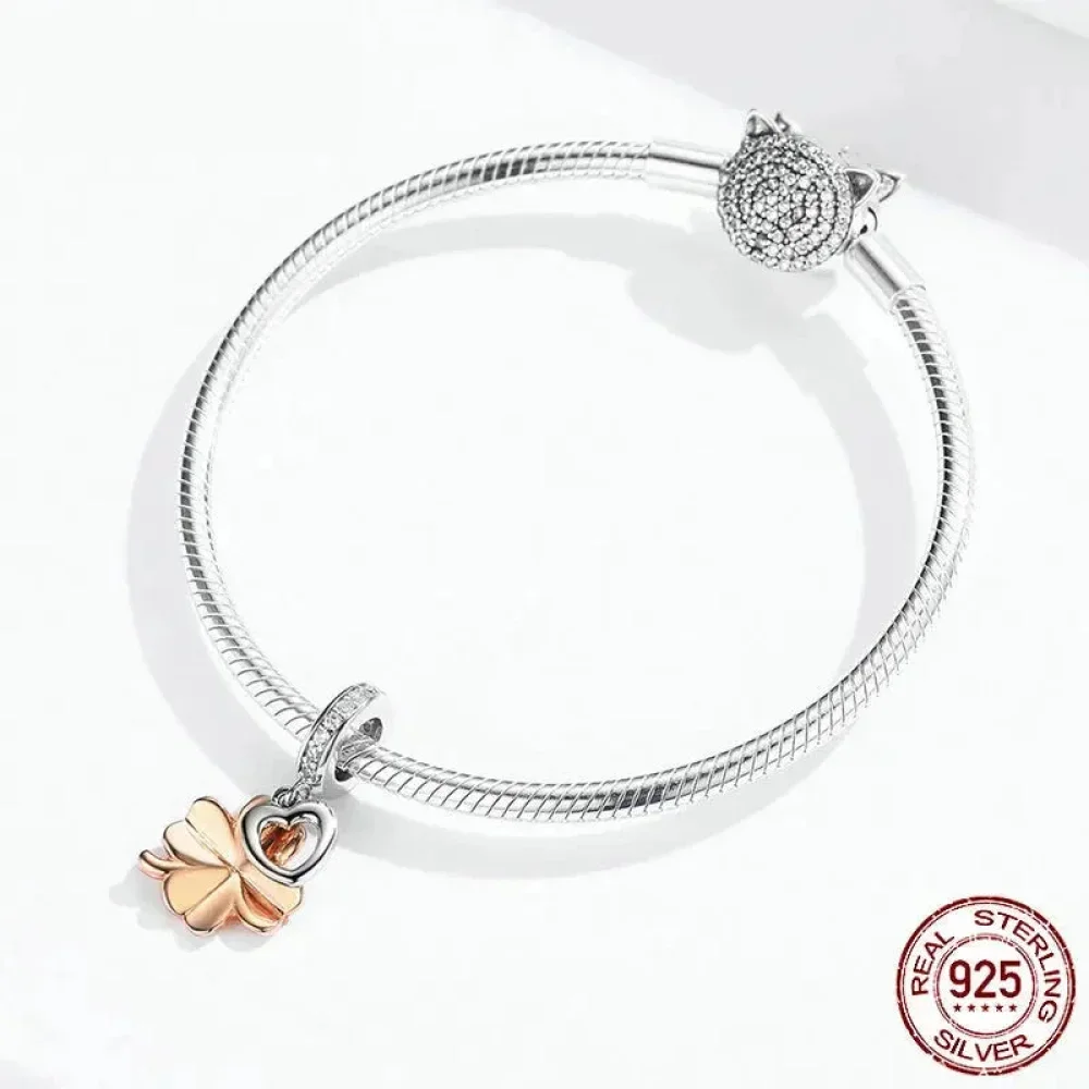 925 Sterling Silver Gardon Lucky Clover Charm - Scc1238 - Image 4