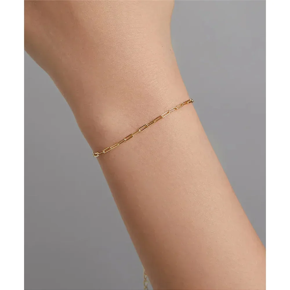 925 Sterling Silver Gold Cable Chain Bracelet - Image 22