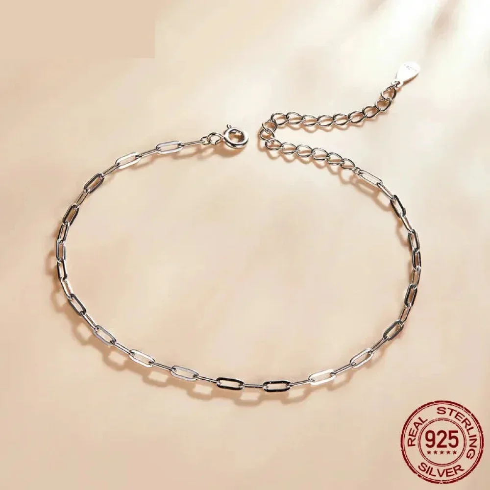 925 Sterling Silver Gold Cable Chain Bracelet - Image 7