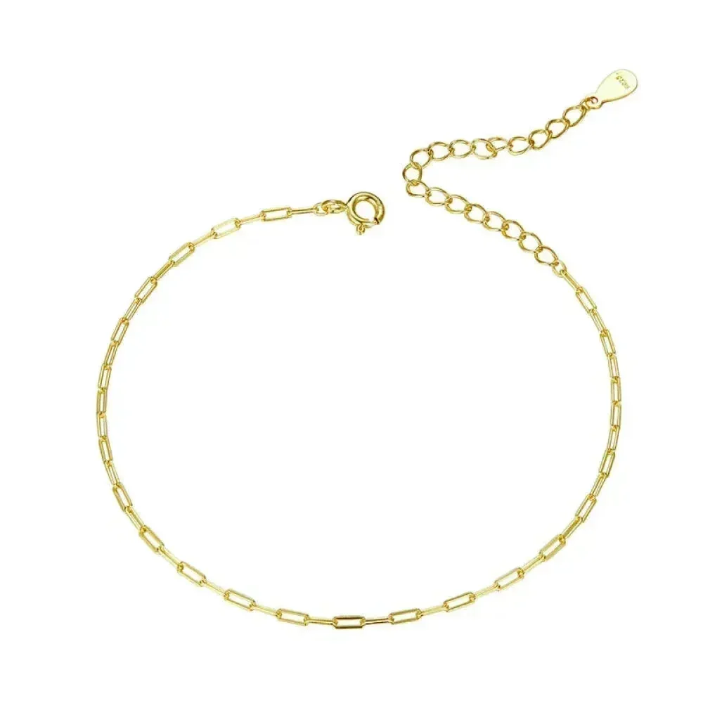 925 Sterling Silver Gold Cable Chain Bracelet - Image 9