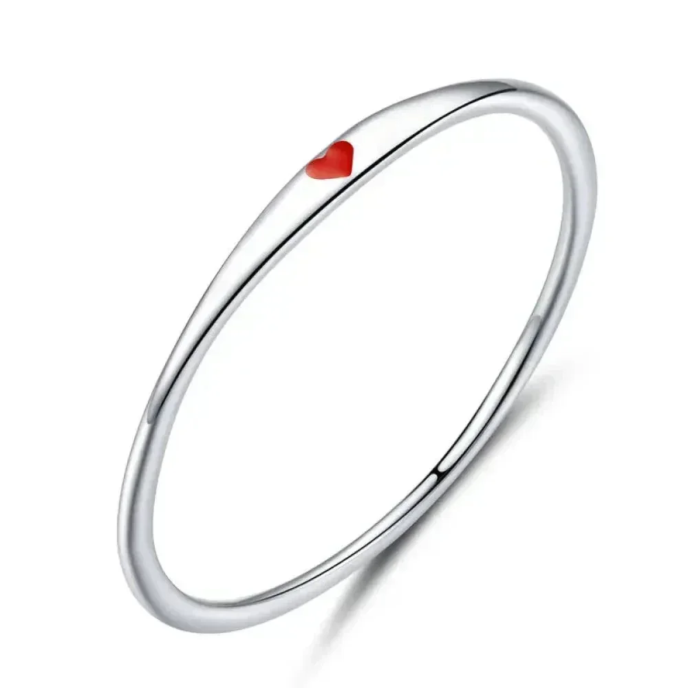 925 Sterling Silver Heart Wedding Band - Symbol Of Love, Stackable Promise Ring In 2 Colors (Size 5-10) - Image 13