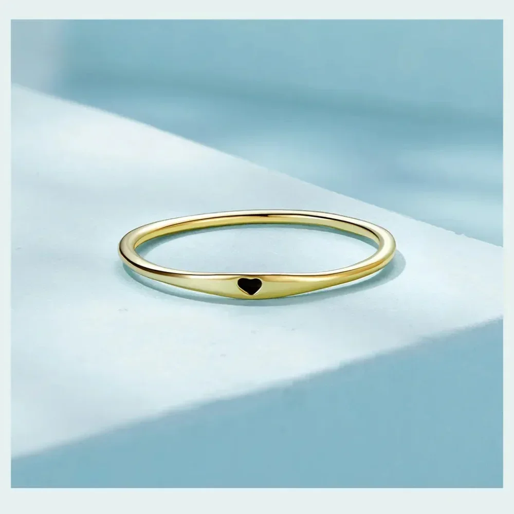 925 Sterling Silver Heart Wedding Band - Symbol Of Love, Stackable Promise Ring In 2 Colors (Size 5-10) - Image 24