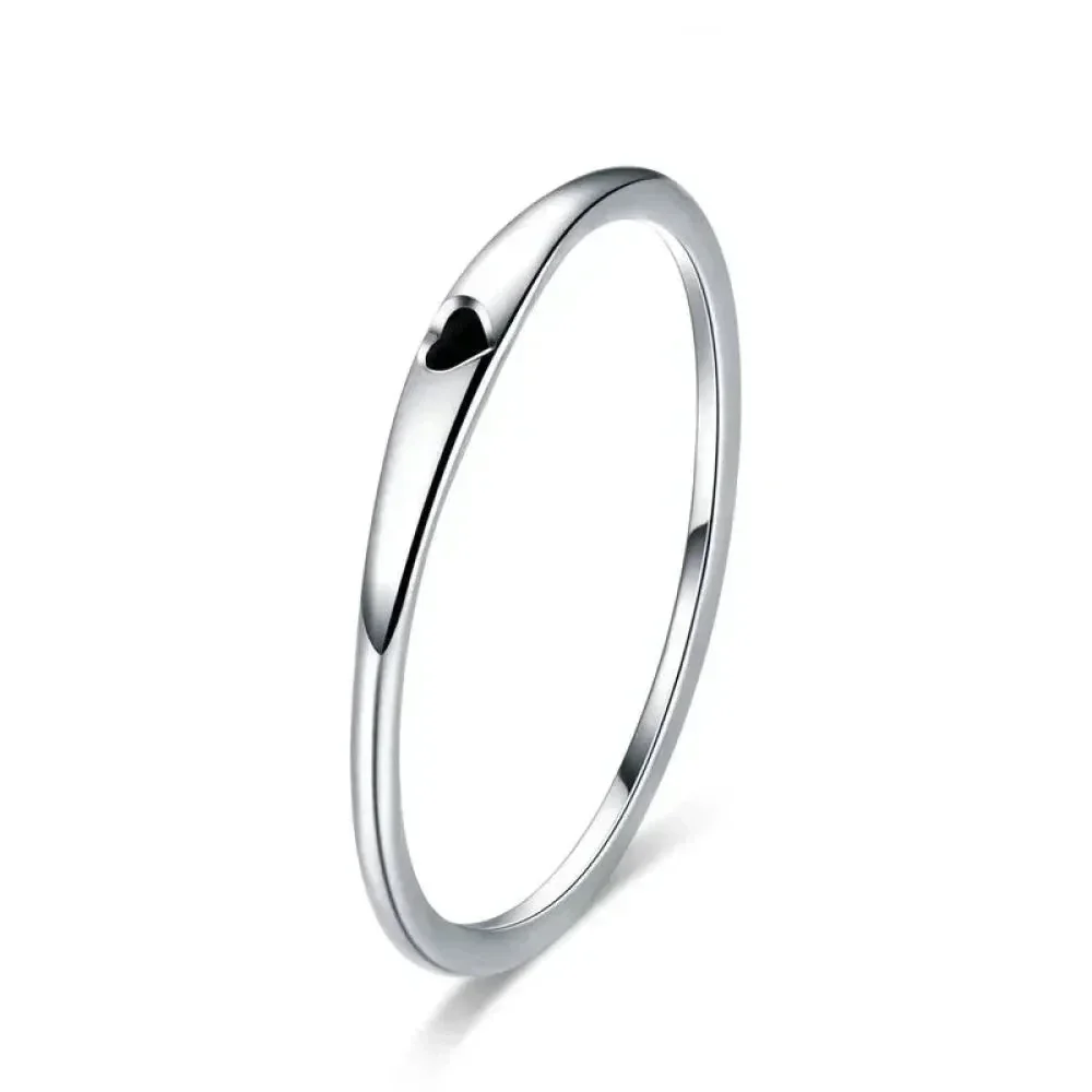 925 Sterling Silver Heart Wedding Band - Symbol Of Love, Stackable Promise Ring In 2 Colors (Size 5-10) - Image 8