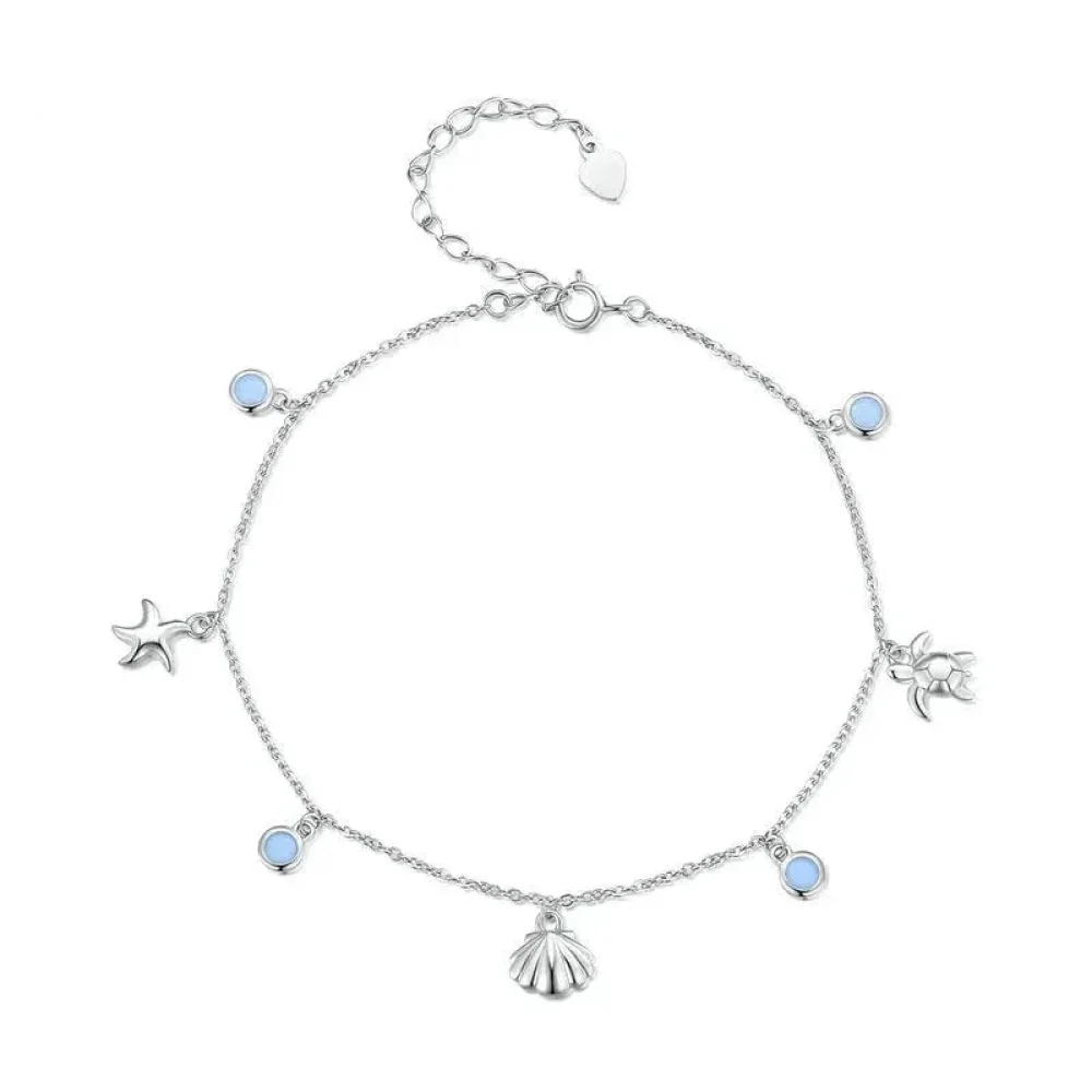 The Tropical Opal Sea Star & Shell Anklet