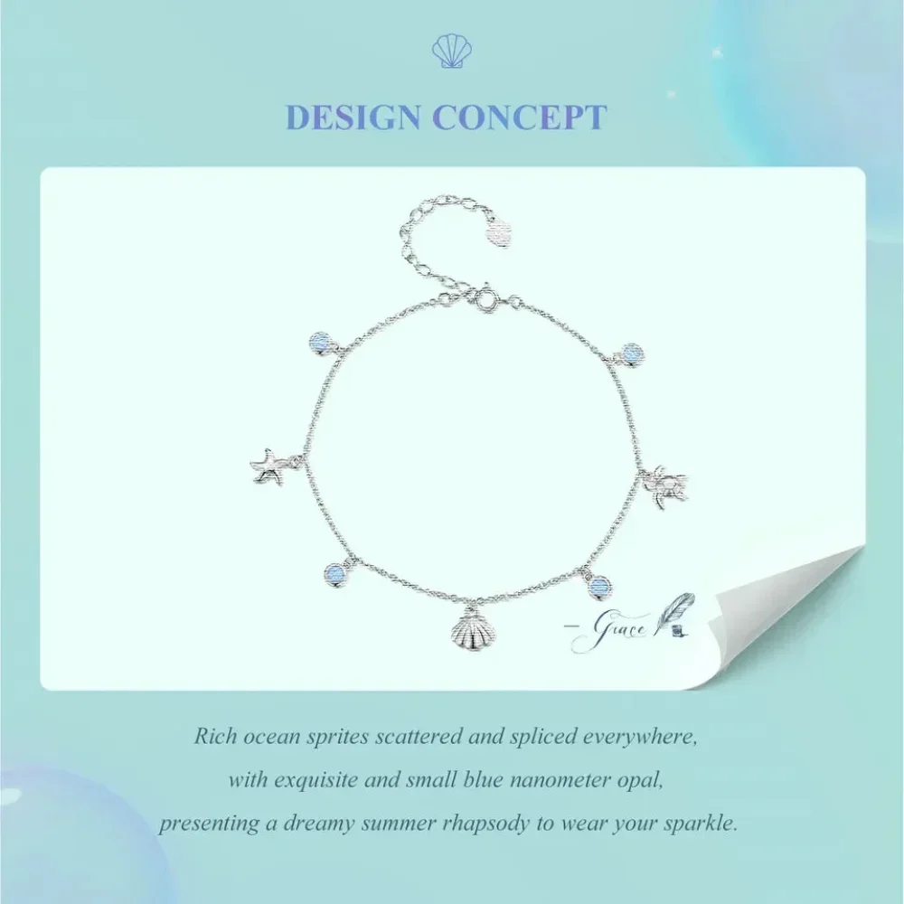 The Tropical Opal Sea Star & Shell Anklet - Image 10