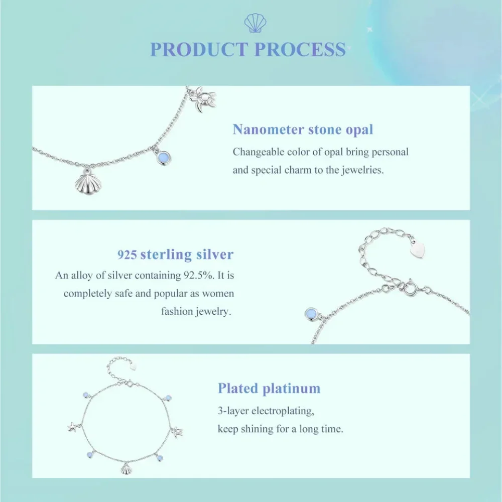 The Tropical Opal Sea Star & Shell Anklet - Image 12