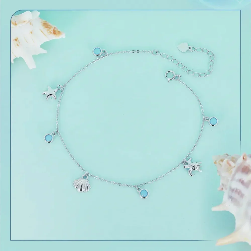 The Tropical Opal Sea Star & Shell Anklet - Image 15