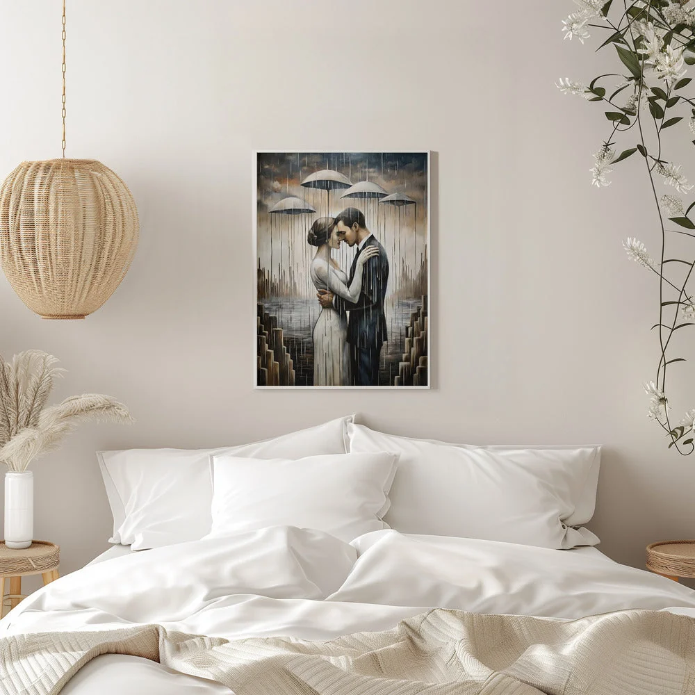 A Kiss Beneath the Floating Umbrellas-Wall Art - Image 11