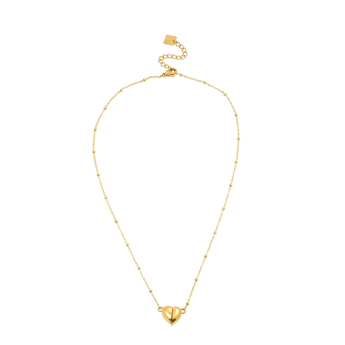 ABNA Gold: Together Forever Beaded Necklace – Separable Magnetic Mini Heart Pendant - Image 5