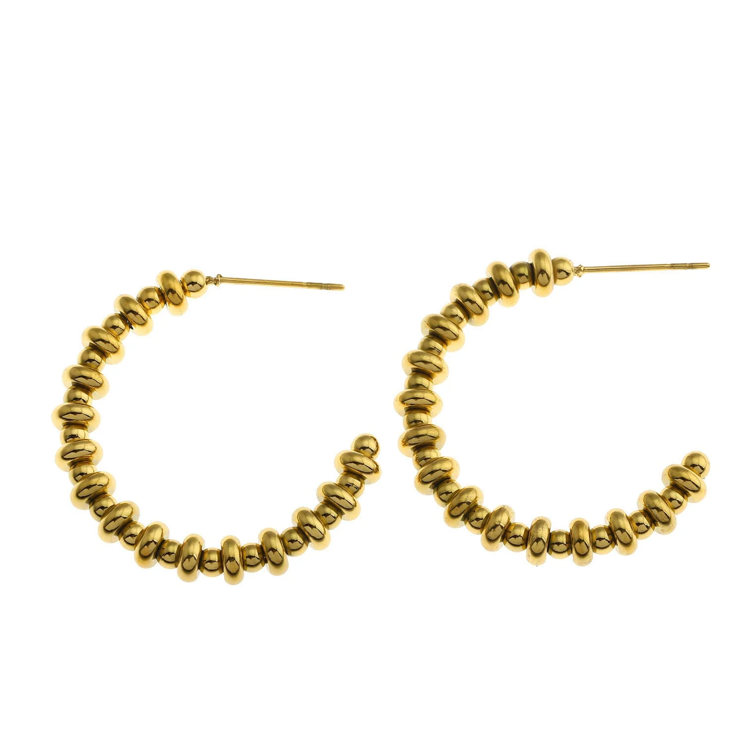 ACCADIA Beaded Hoop Gold Earrings - Image 5