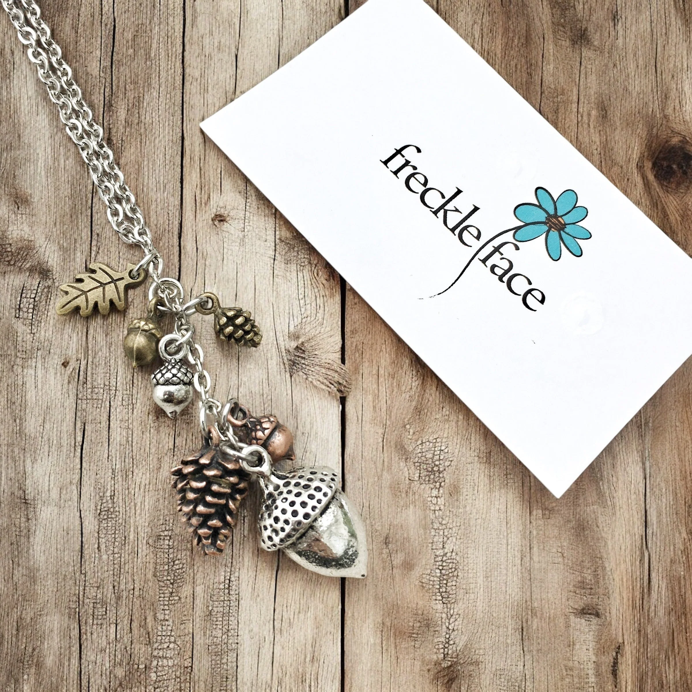 Acorn & Pinecone Necklace – Fall Woodland Pendant Gift - Image 4