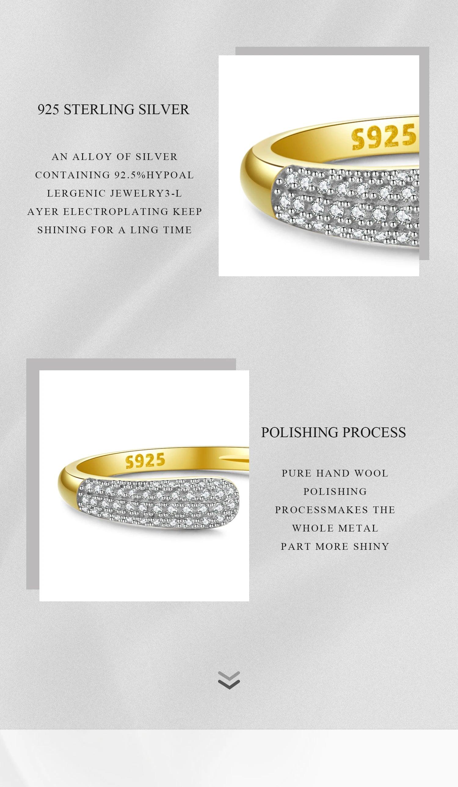 925 Sterling Silver Adjustable Zircon Ring - Image 11
