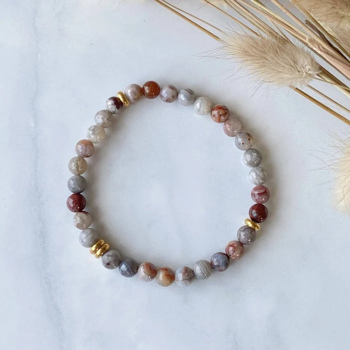 AGATE | Bracelet en pierres d'agate et acier inoxydable - Image 4