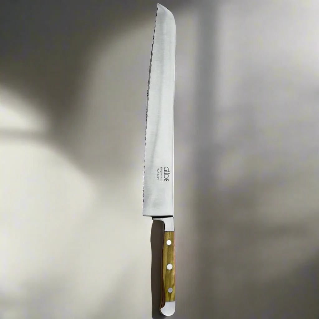 ALPHA OLIVE | Bread Knife Franz Dude 12.5 " Left hand Version| Forged steel / Olive Wood Handle - Image 2