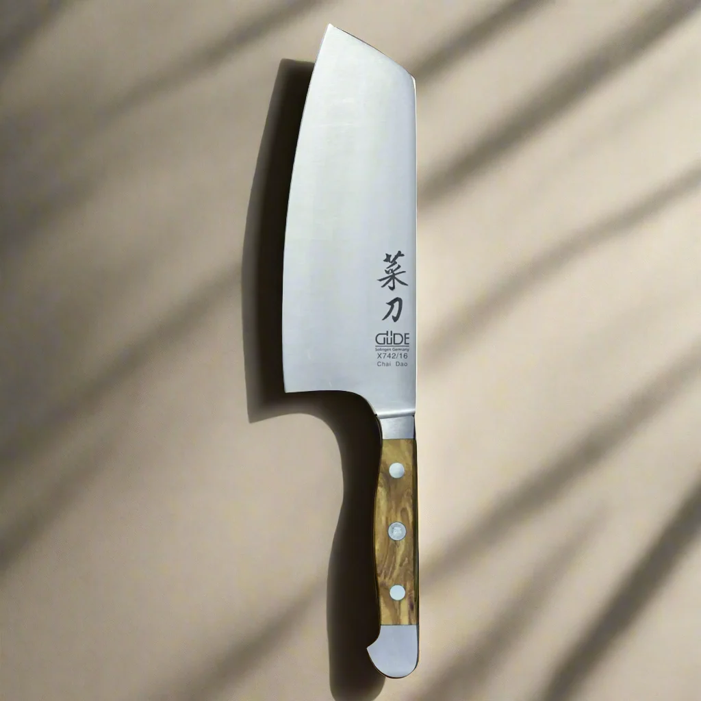 ALPHA OLIVE | Chai Dao Chinese Chef Knife 6 1/2" Blade | Forged Steel/Olive Wood Handle - Image 2