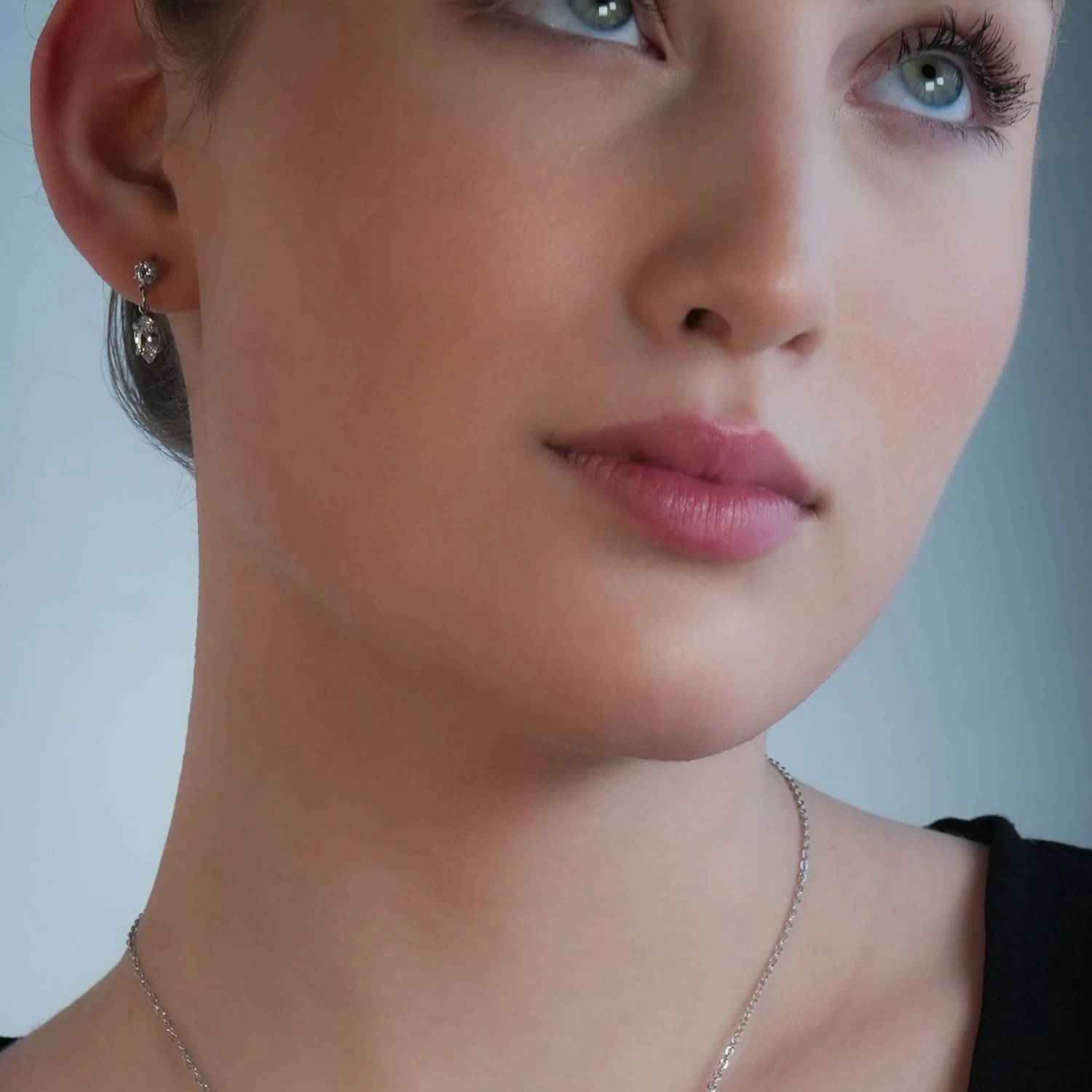 ANDALUSIA: Elegant Chain-Link Zirconia (CZ) Drop Earrings in White Gold (Silver Toned) – Timeless Sparkle for Any Occasion - Image 2