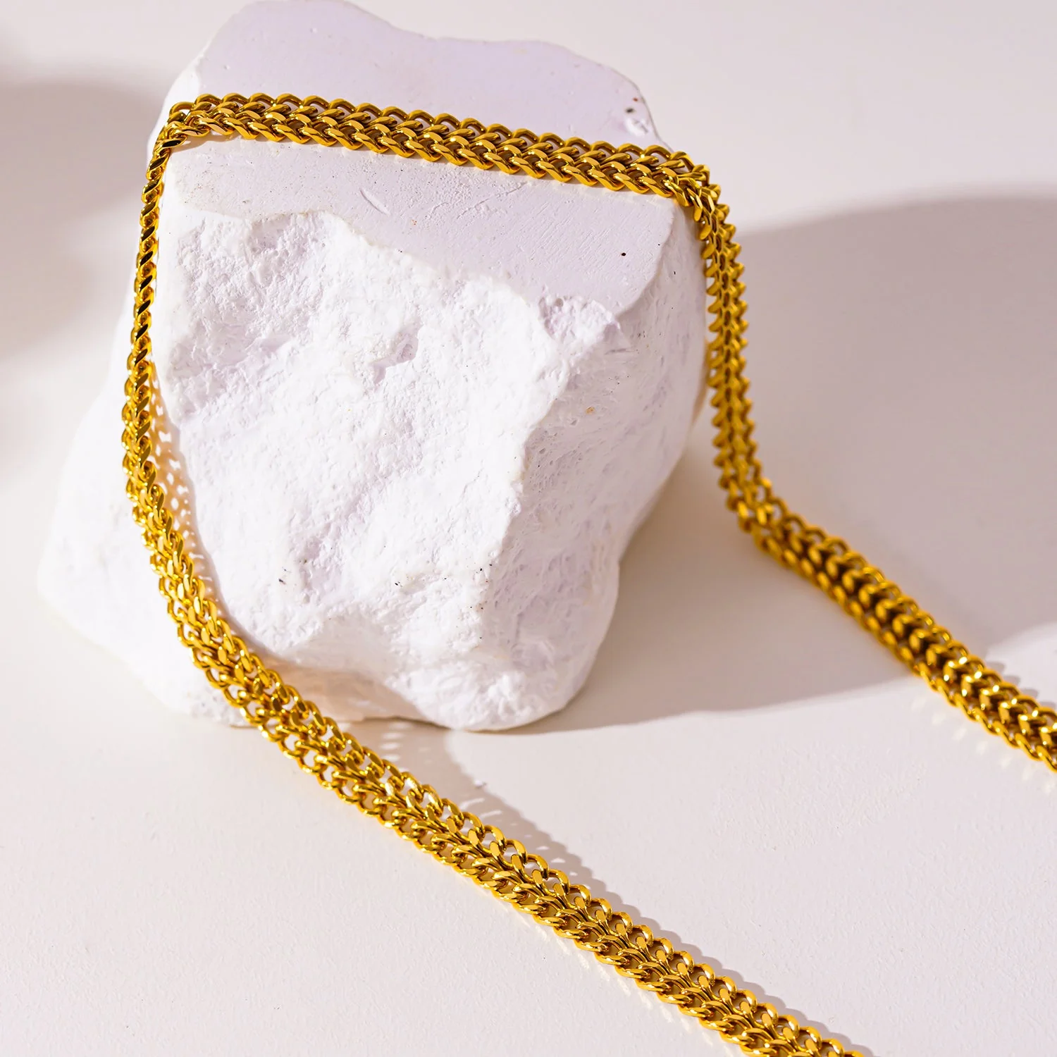 ANIMA: Intricate Wide Width Singular Twin Chain Necklace - Image 10