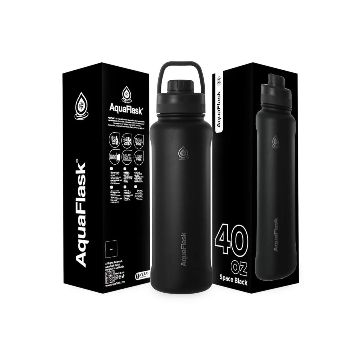 AquaFlask 1080ml (40oz) Stainless Steel Water Bottle with Sports Lid – Hot & Cold, Leakproof, BPA-Free - Image 17