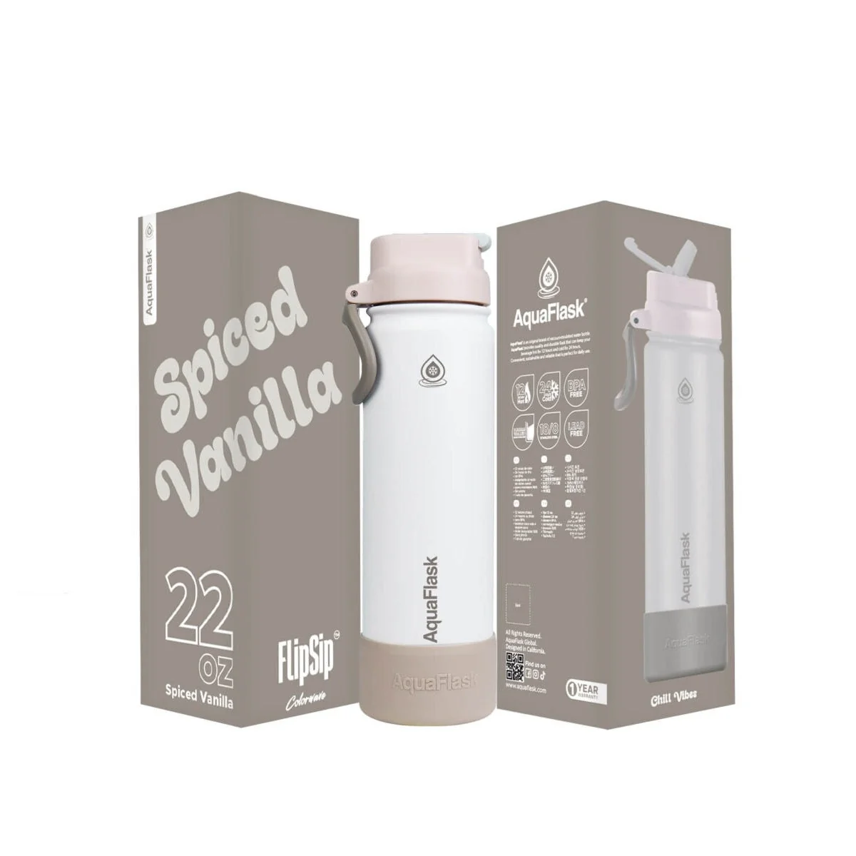 AquaFlask (22oz) Colorwave Flip Sip Insulated Water Bottle Double Wall Stainless Steel Hot & Cold - Image 6