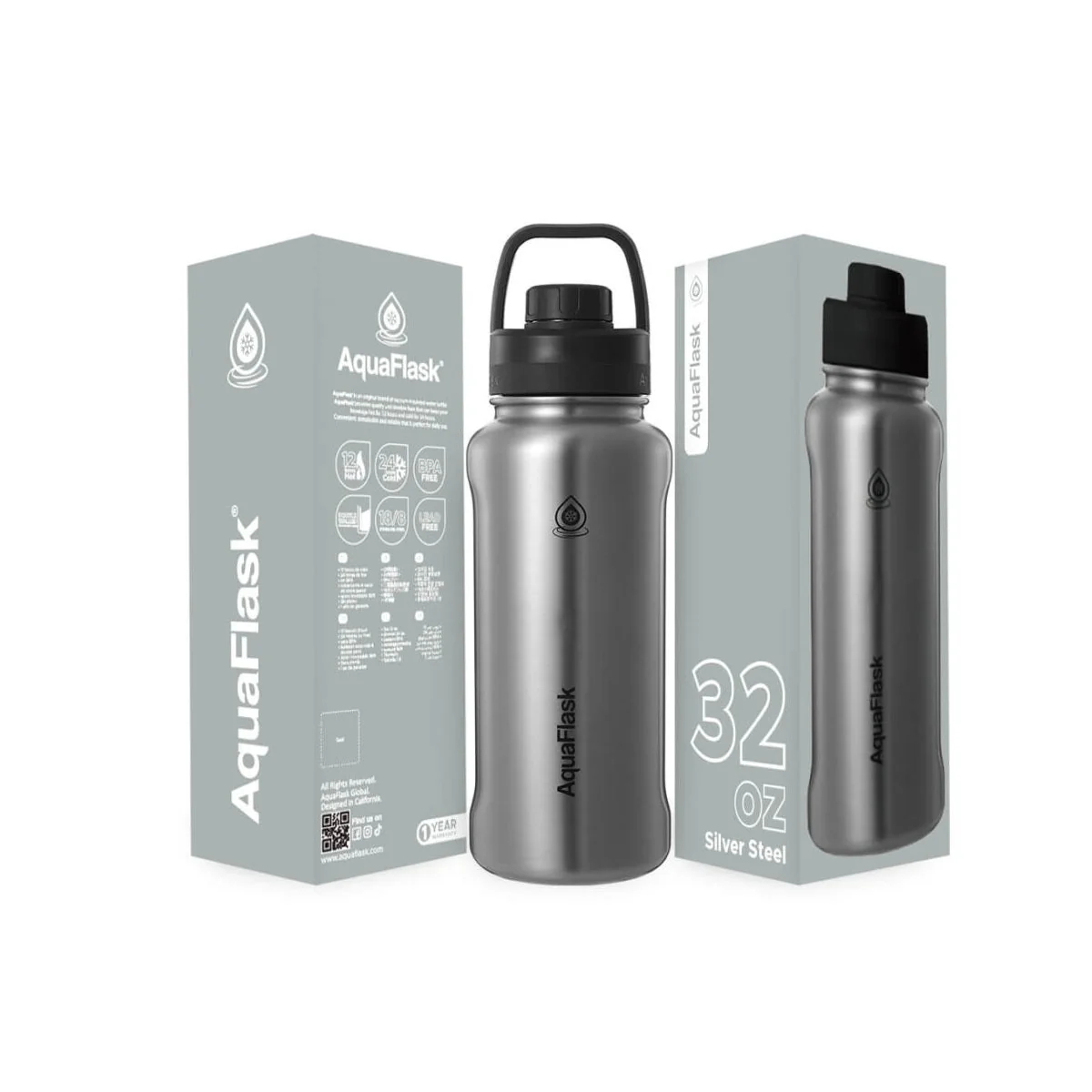 AquaFlask 935mL (32oz) Vacuum Insulated Bottle – Stainless Steel, Leak-Proof - Image 26
