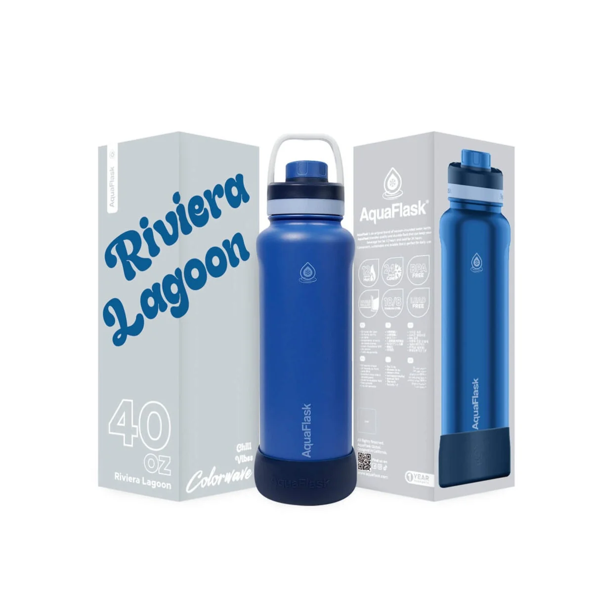 AquaFlask Colorwave 40oz Tumbler – Double Wall Stainless Steel, Keeps Drinks Hot & Cold, Leak-Proof - Image 16