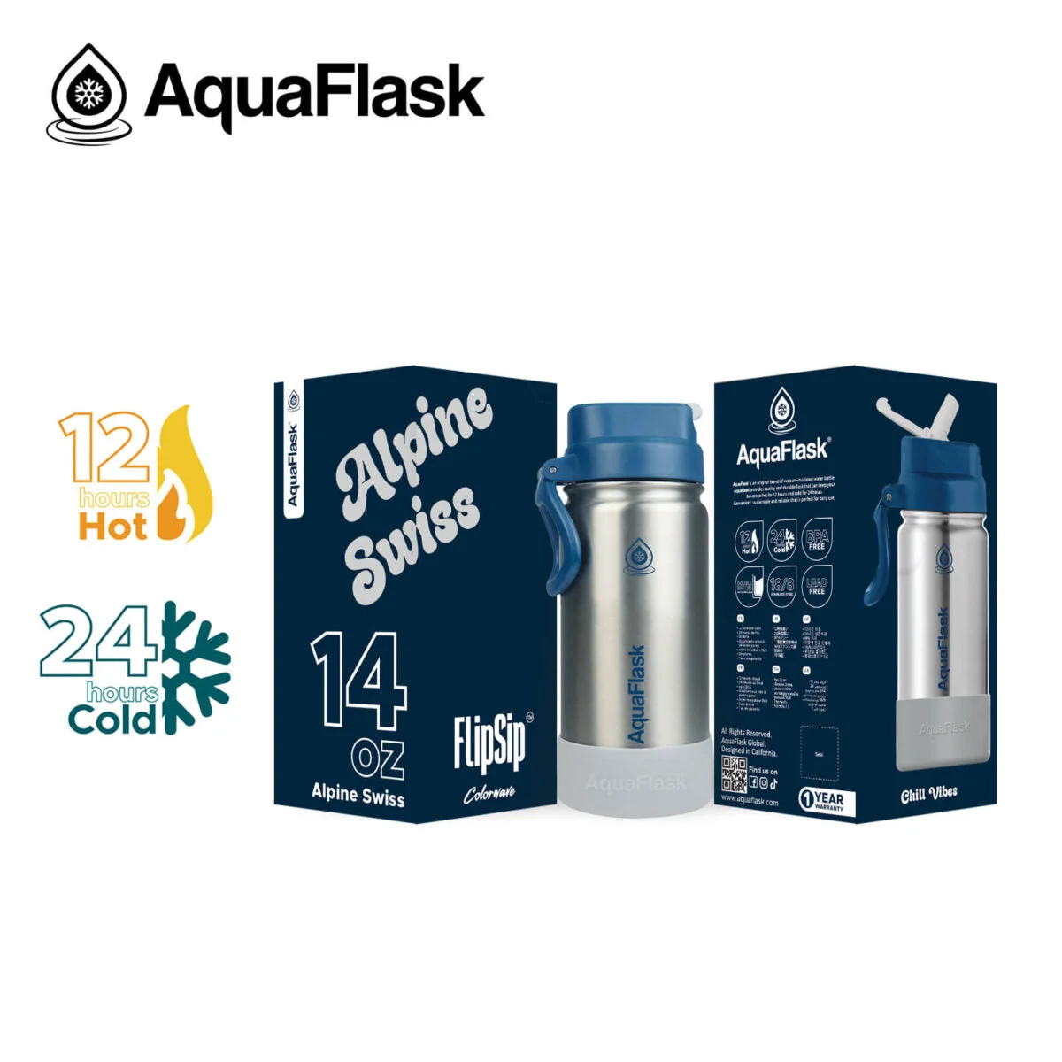 AquaFlask Kids FlipSip 414mL (14oz) Water Bottles - Image 41