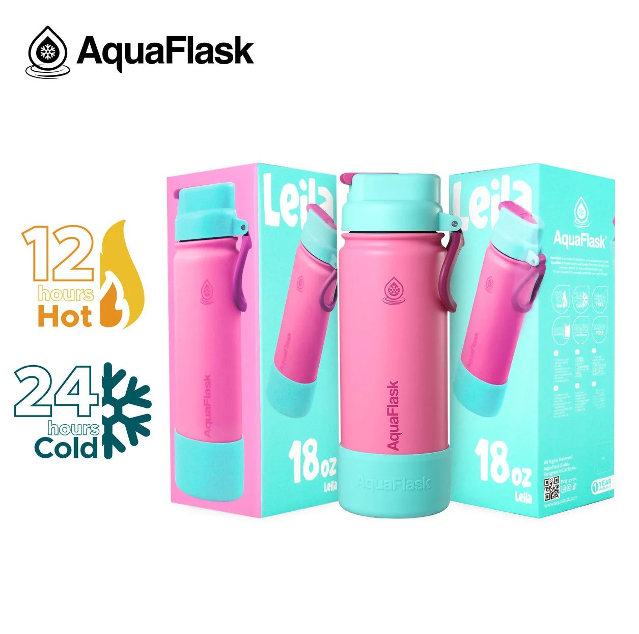 AquaFlask Kids FlipSip 532mL (18oz) Water Bottles - Image 17