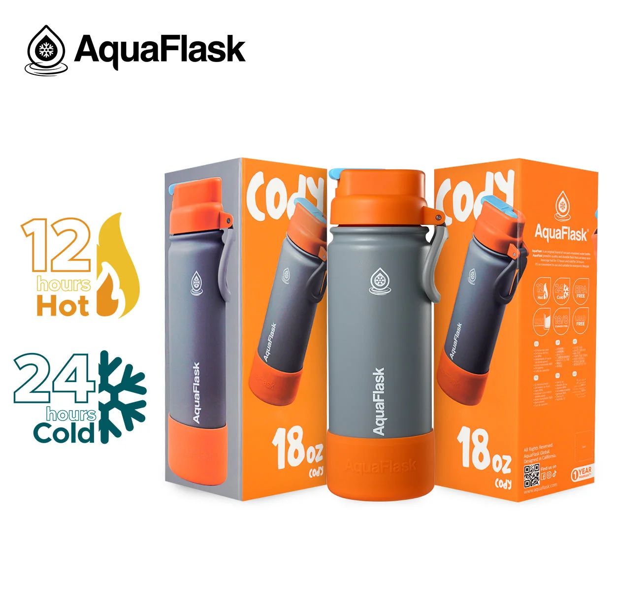 AquaFlask Kids FlipSip 532mL (18oz) Water Bottles - Image 25